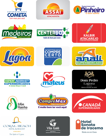 Imagem composta por marcas de clientes da Frutas Lessa